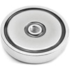 Pot magnets with internal thread through entire magnet