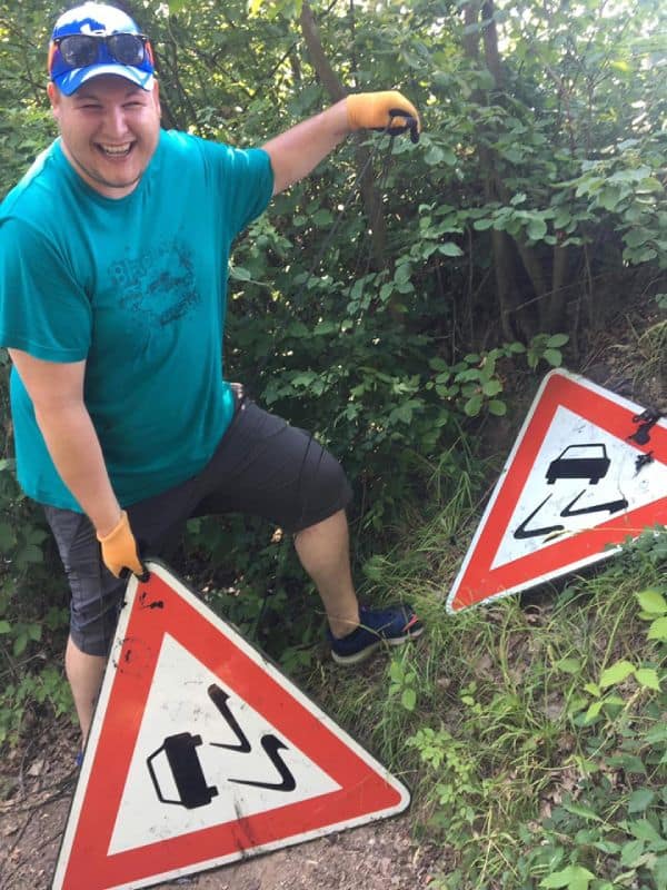 magnet fishing road signs