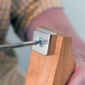 Magnet with screw hole