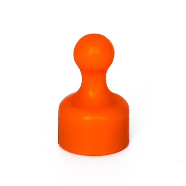 Magnetic push pins, orange (set of 10 pcs)