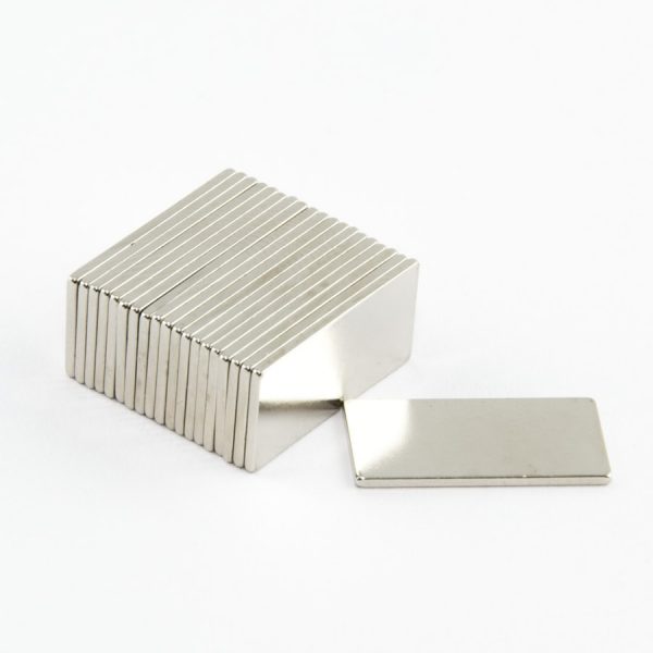 Neodymium magnet, block, 20x10x1 mm - N38