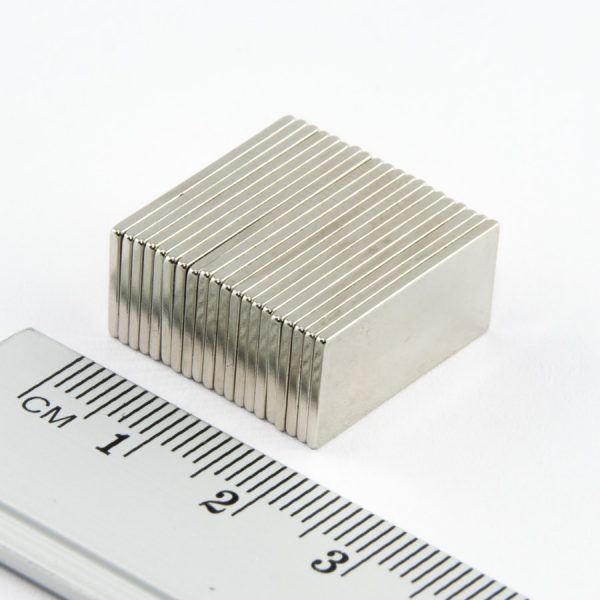 Neodymium magnet, block, 20x10x1 mm - N38