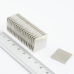 Neodymium magnet, block, 20x20x2 mm - N38