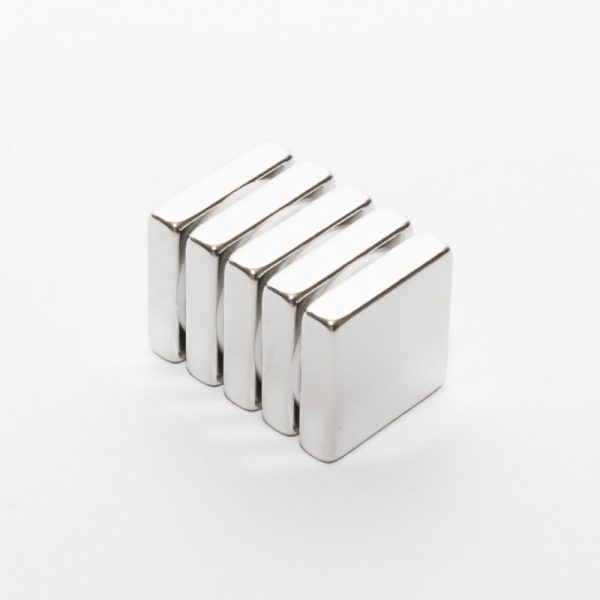 Neodymium magnet, block, 20x20x5 mm - N38