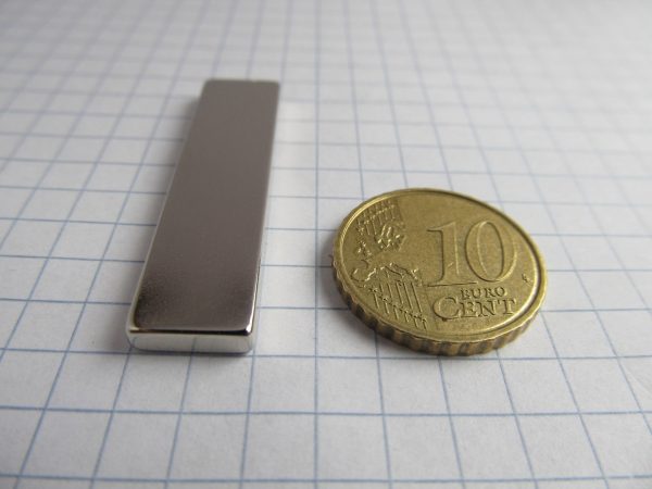 Neodymium magnet, block, 40x10x3 mm - N38