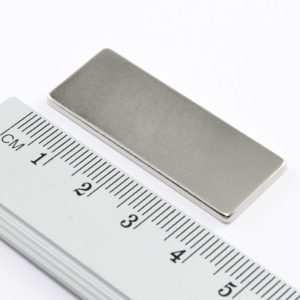 Neodymium magnet, block, 40x15x2 mm - N45