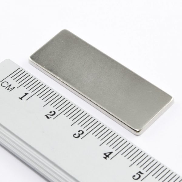 Neodymium magnet, block, 40x15x2 mm - N45