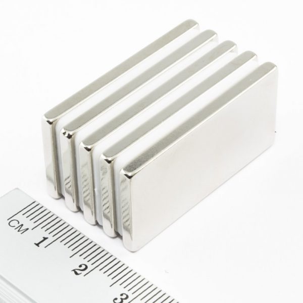 Neodymium magnet, block, 40x20x3 mm - N38