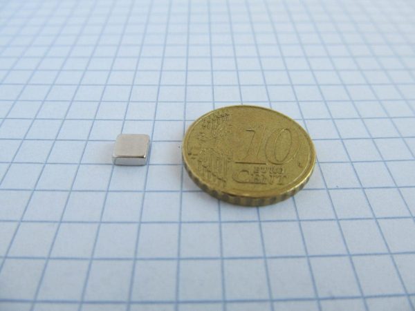 Neodymium magnet, block, 5x5x2 mm - N38