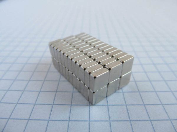 Neodymium magnet, block, 7x7x3 mm - N38