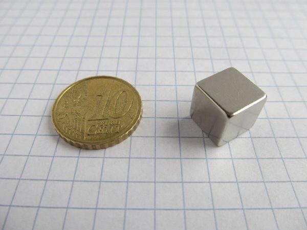 Neodymium magnet, cube, 10x10x10 mm - N38