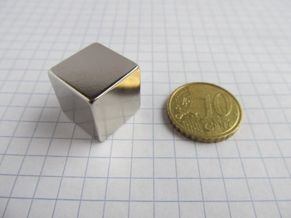 Neodymium magnet, cube, 15x15x15 mm - N38