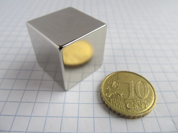 Neodymium magnet, cube, 20x20x20 mm - N38