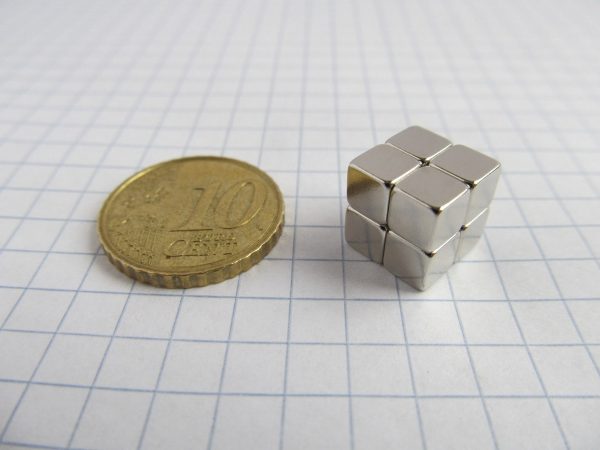 Neodymium magnet, cube, 5x5x5 mm - N35