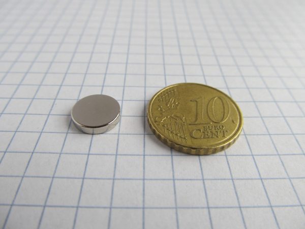 Neodymium magnet, disc, 10x2 mm - N38