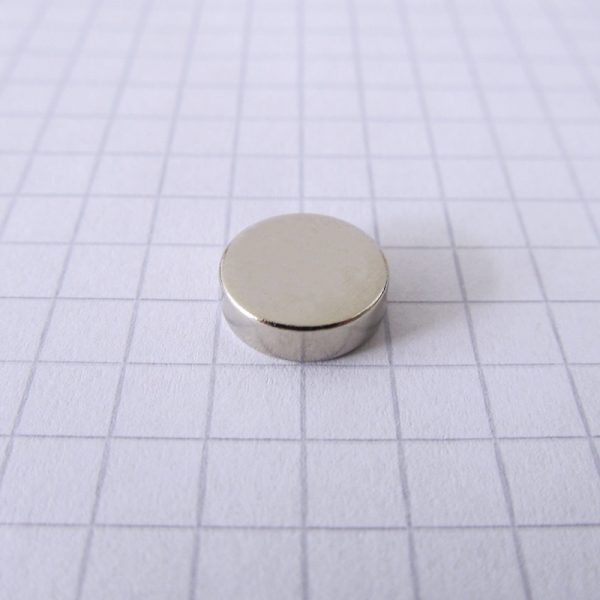 Neodymium magnet, disc, 10x2.7 mm - N25