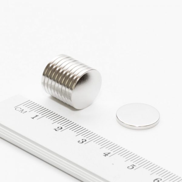 Neodymium magnet, disc, 14x1.5 mm Zn - N35