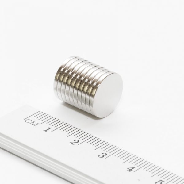 Neodymium magnet, disc, 14x1.5 mm Zn - N35