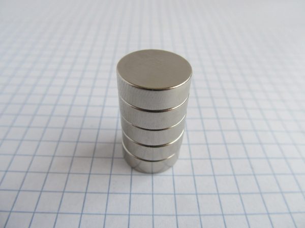 Neodymium magnet, disc, 15x5 mm - N40