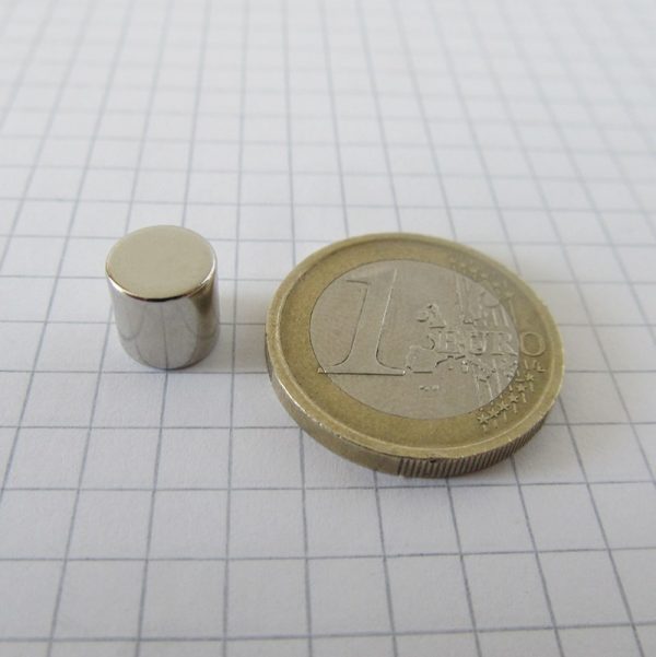 Neodymium magnet, disc, 8x8 mm - N38