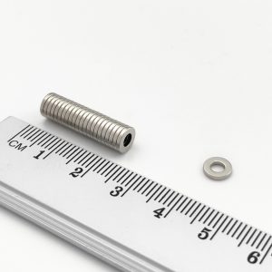 Neodymium magnet, ring, 6-3×1 mm - N38