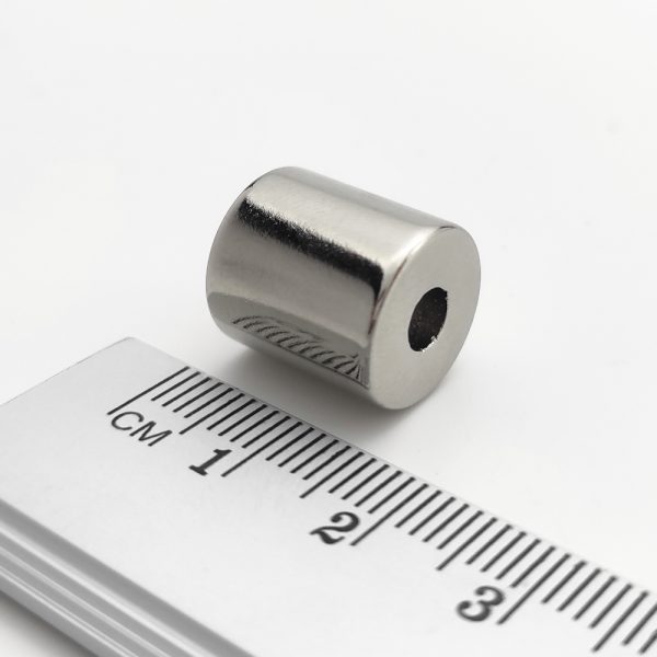Neodymium magnet, disc, 12.9×14 mm, with hole M4 (diametral magnetisation) - N42 - Image 2