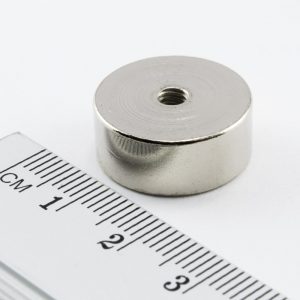 Pot magnet with internal thread, 19x8 mm