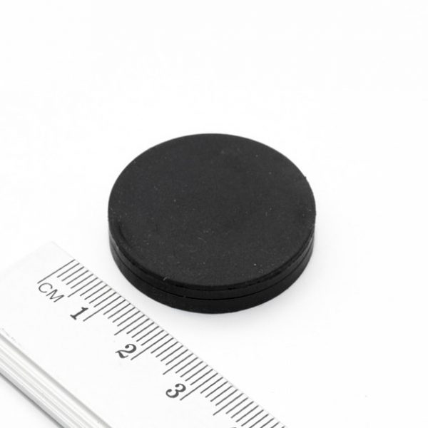 Pot magnet with internal thread, 31x6 mm, rubber coated