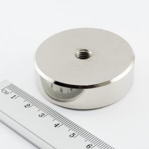 Pot magnet with internal thread, 50x15 mm