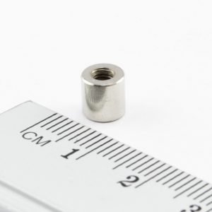 Pot magnet with internal thread, 6x6 mm