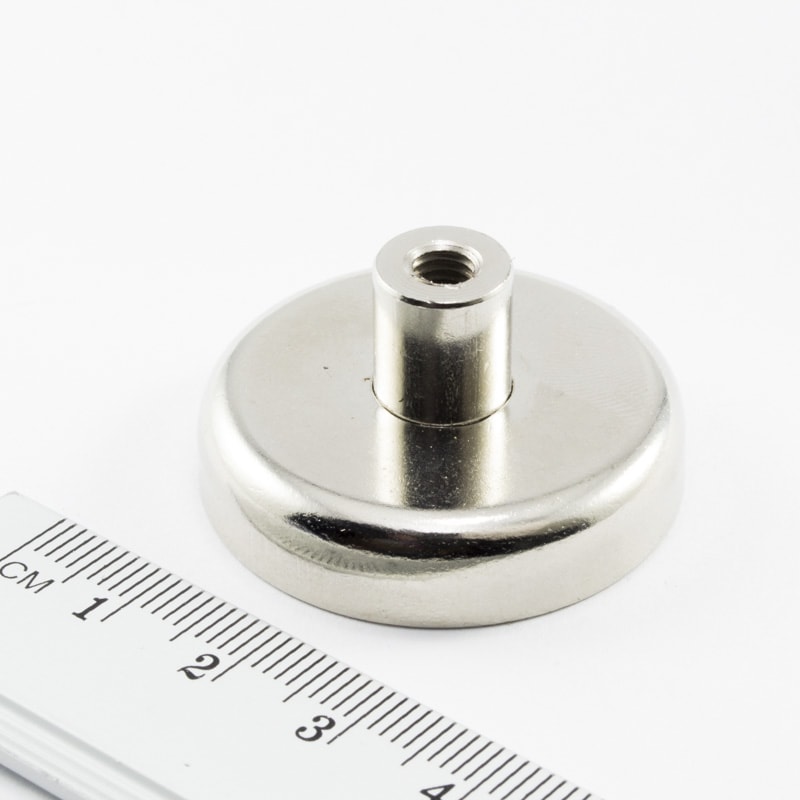 Pot magnet with internal thread socket, 36x8 mm
