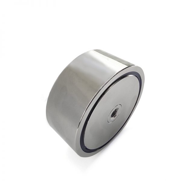 Pot magnet with internal thread through entire magnet, 97x40 mm, double-sided