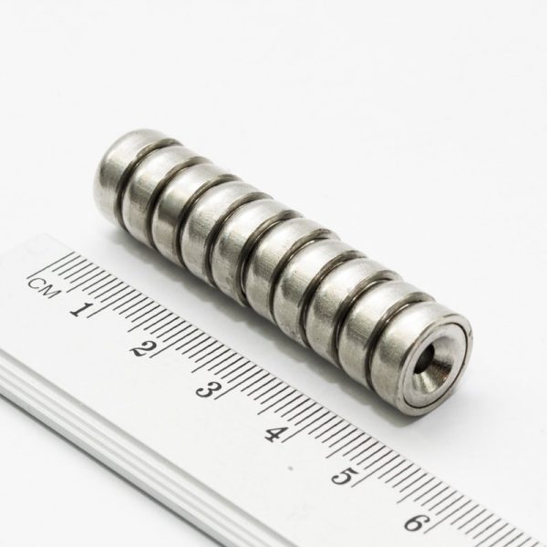 Pot magnet with screw hole, 12x5 mm