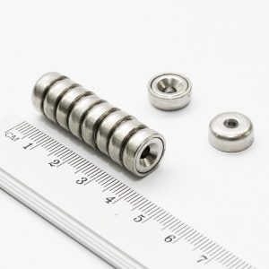 Pot magnet with screw hole, 12x5 mm