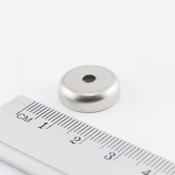 Pot magnet with screw hole, 16x5 mm - N38