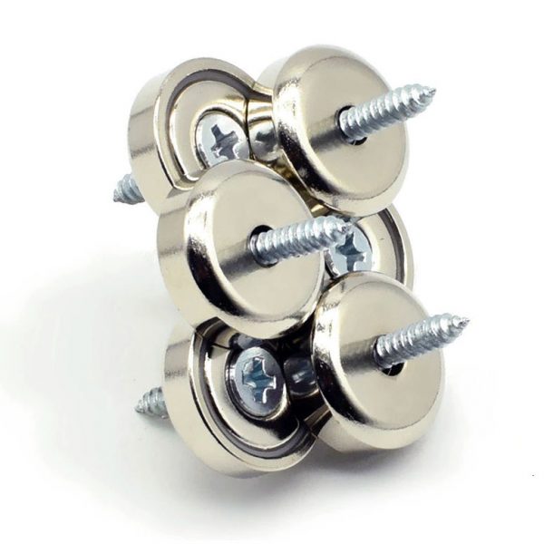 Pot magnet with screw hole, 20x6 mm
