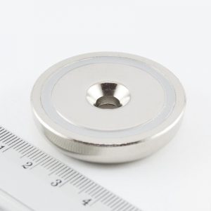 Pot magnet with screw hole, 42x9 mm