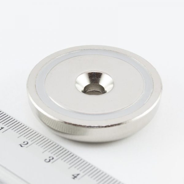 Pot magnet with screw hole, 42x9 mm