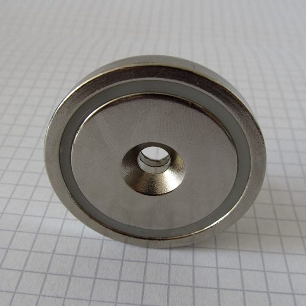 Pot magnet with screw hole, 48x11.5 mm