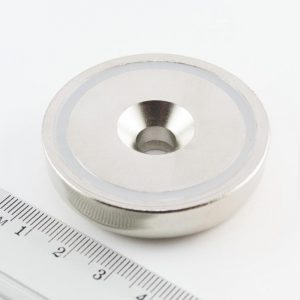 Pot magnet with screw hole, 48x11.5 mm
