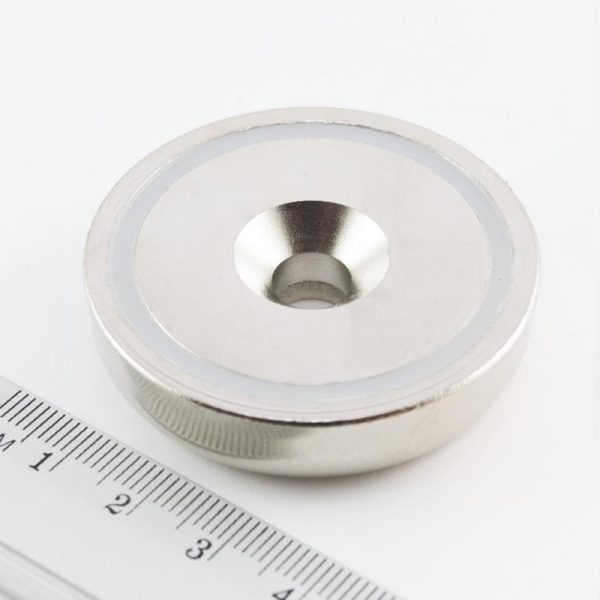 Pot magnet with screw hole, 48x11.5 mm