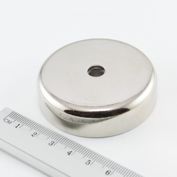 Pot magnet with screw hole, 60x15 mm