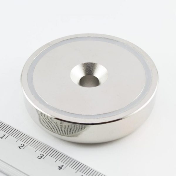 Pot magnet with screw hole, 60x15 mm