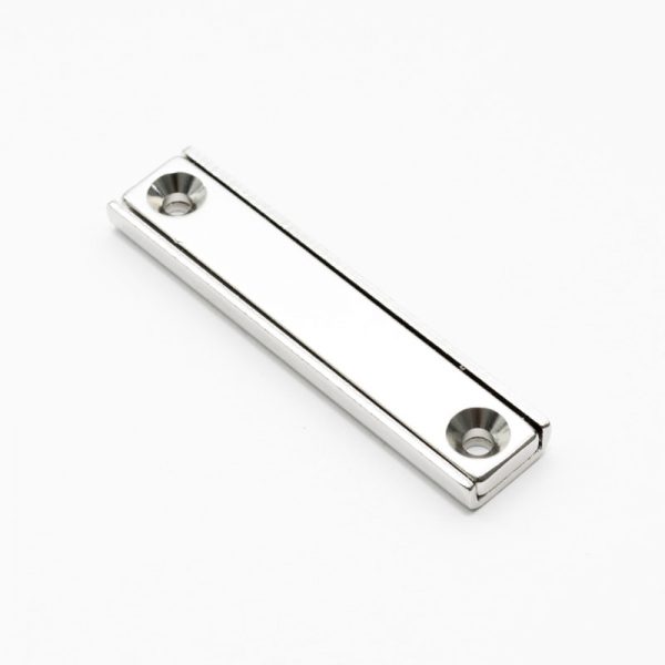 Pot magnet with screw holes, 60x13.5x5 mm