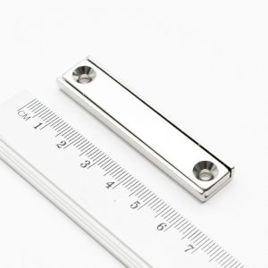 Pot magnet with screw holes, 60x13.5x5 mm