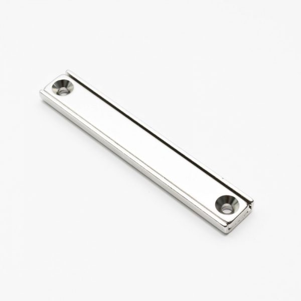 Pot magnet with screw holes, 80x13.5x5 mm