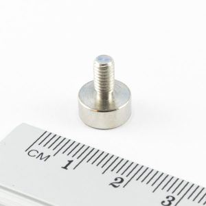 Pot magnet with threaded stud, 10x4.5 mm