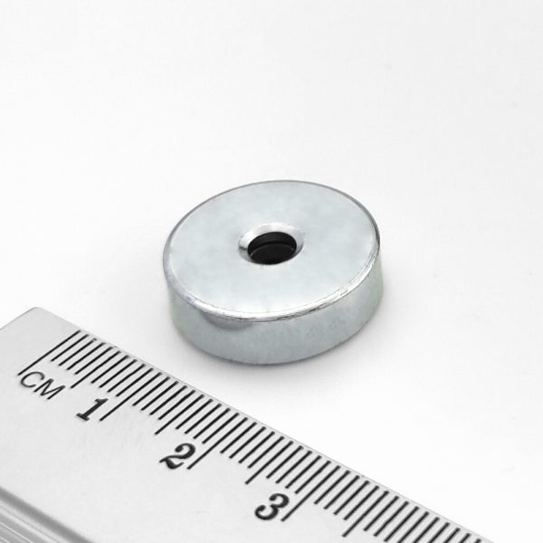 Pot magnet with screw hole, 20×6 mm (SmCo) - Image 2
