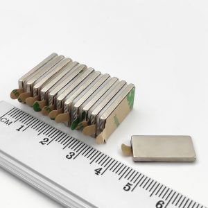 Neodymium magnet, block, 20×10×2 mm, self-adhesive - N38