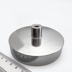 Pot magnet with internal thread socket, 100×20 mm